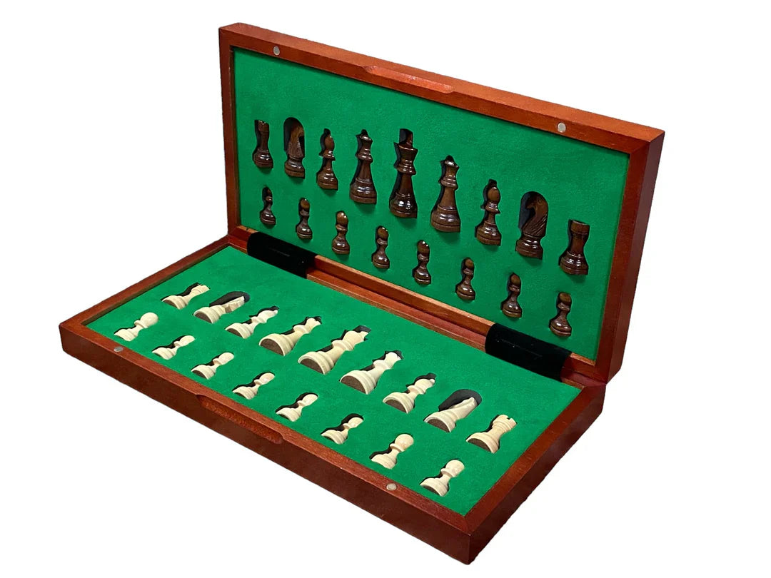 13 Inch Mahogany and Maple Magnetic Chess Set -  CHESSMAZE STORE UK